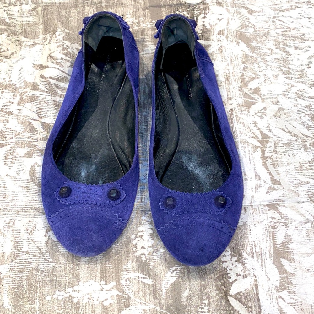Balenciaga purple suede flats